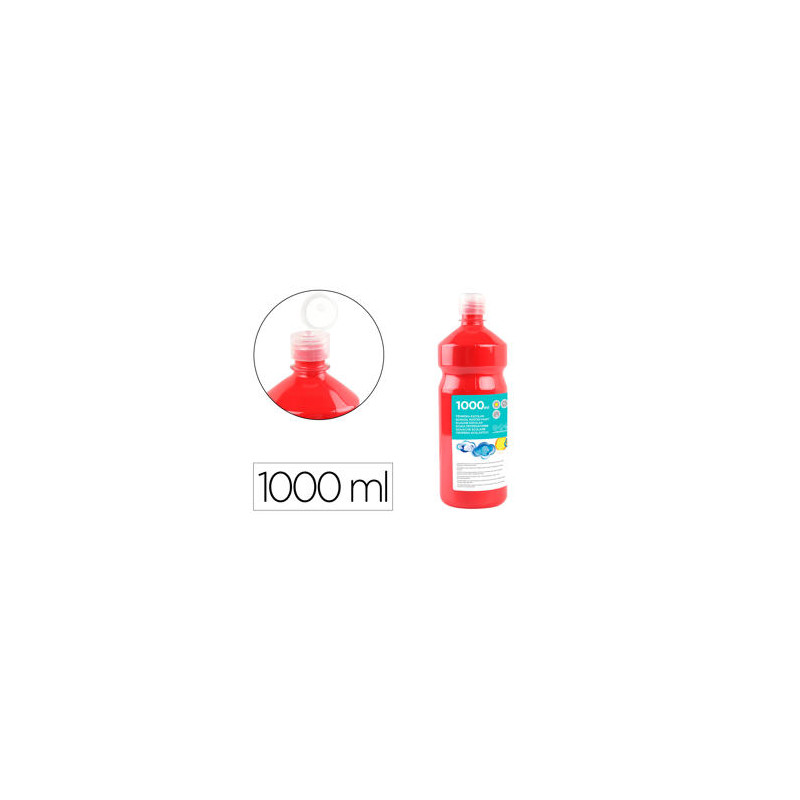 TEMPERA LIQUIDA LIDERPAPEL ESCOLAR 1000 ML ROJO