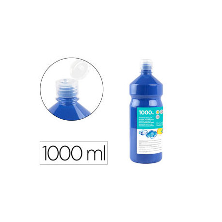 TEMPERA LIQUIDA LIDERPAPEL ESCOLAR 1000 ML AZUL MARINO