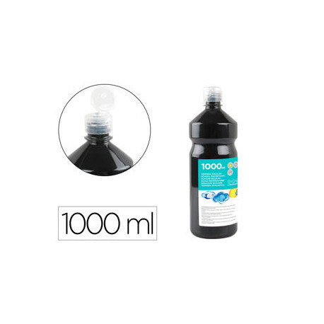 TEMPERA LIQUIDA LIDERPAPEL ESCOLAR 1000 ML NEGRO