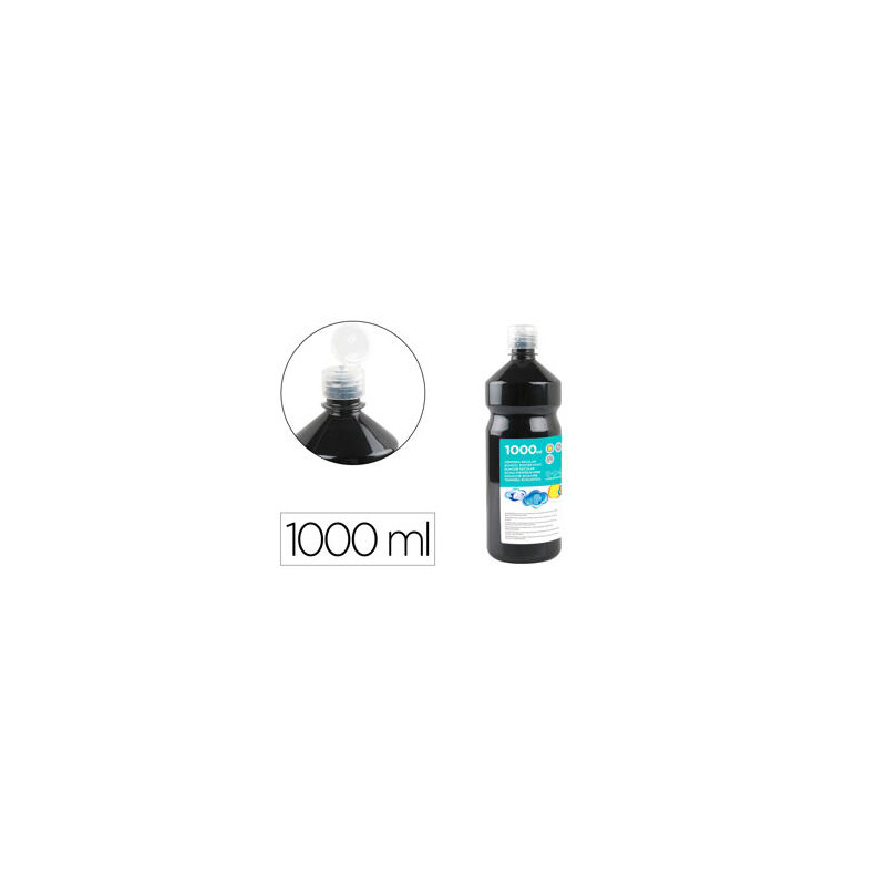 TEMPERA LIQUIDA LIDERPAPEL ESCOLAR 1000 ML NEGRO