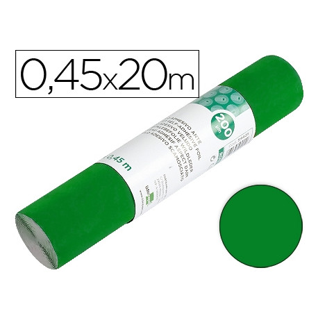 ROLLO ADHESIVO LIDERPAPEL UNICOLOR VERDE BRILLO ROLLO DE 0,45 X 20 MT