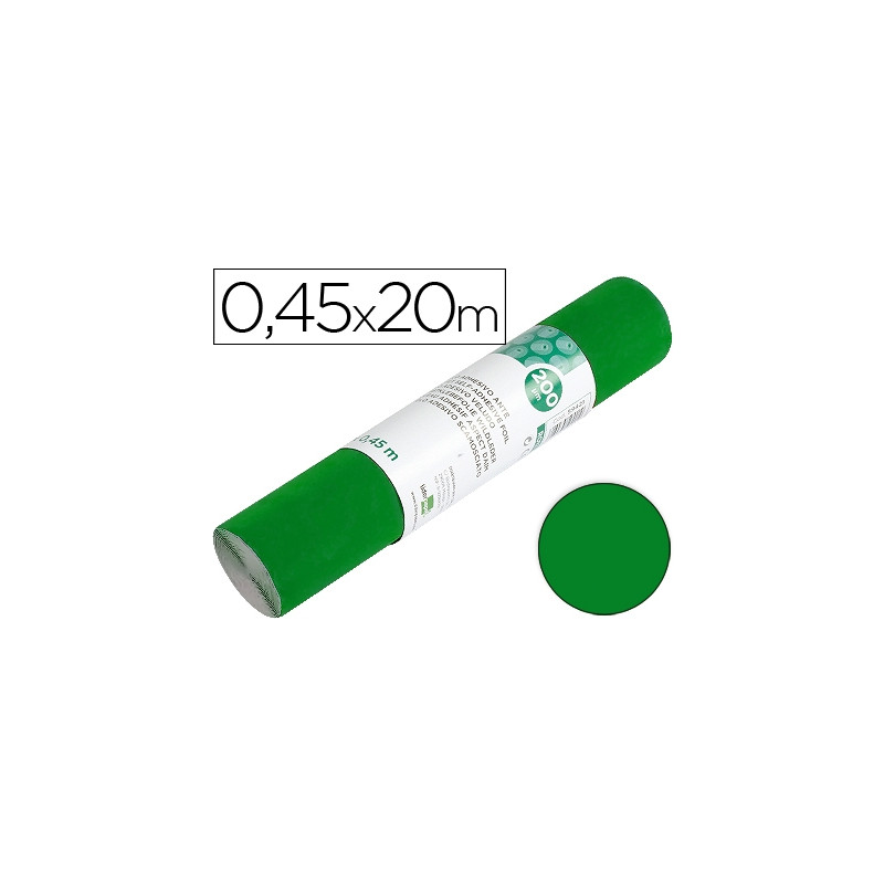 ROLLO ADHESIVO LIDERPAPEL UNICOLOR VERDE BRILLO ROLLO DE 0,45 X 20 MT