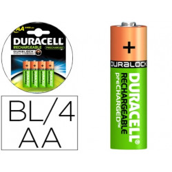 PILA DURACELL RECARGABLE STAYCHARGED AA 2500 MAH BLISTER DE 4 UNIDADES