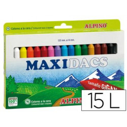 LAPICES CERA ALPINO MAXIDACS CAJA DE 15 UNIDADES COLORES SURTIDOS