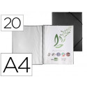 CARPETA LIDERPAPEL ESCAPARATE CON ESPIRAL 20 FUNDAS POLIPROPILENO DIN A4 NEGRO