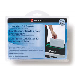 HOJAS LUBRICANTES REXEL PARA DESTRUCTORA PAQUETE DE 12 HOJAS TAMA?O DIN A5