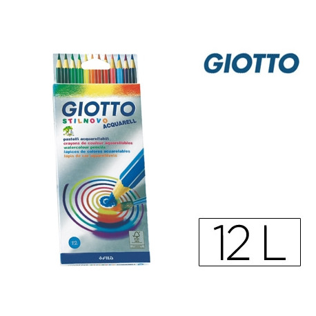 LAPICES DE COLORES GIOTTO STILNOVO ACUARELABLES CAJA DE 12 COLORES SURTIDOS