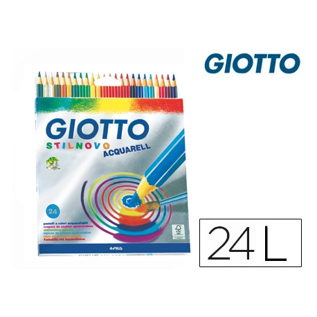 LAPICES DE COLORES GIOTTO STILNOVO ACUARELABLES CAJA DE 24 COLORES SURTIDOS