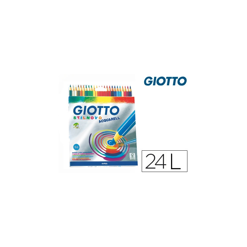 LAPICES DE COLORES GIOTTO STILNOVO ACUARELABLES CAJA DE 24 COLORES SURTIDOS