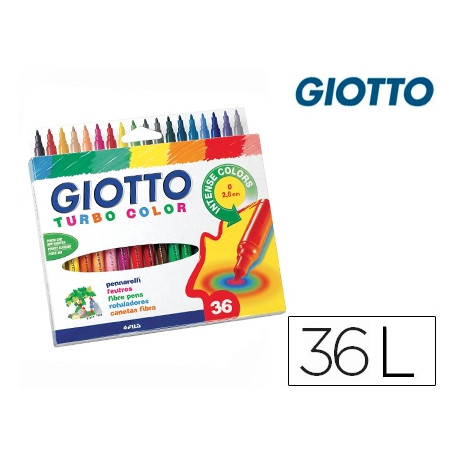 ROTULADOR GIOTTO TURBO COLOR CAJA DE 36 COLORES