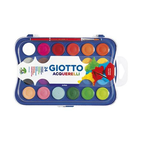 ACUARELA GIOTTO 24 COLORES CON PINCEL ESTUCHE DE PLASTICO