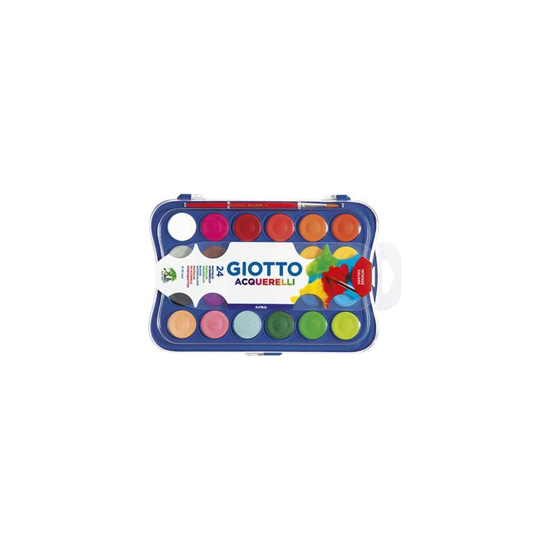 ACUARELA GIOTTO 24 COLORES CON PINCEL ESTUCHE DE PLASTICO