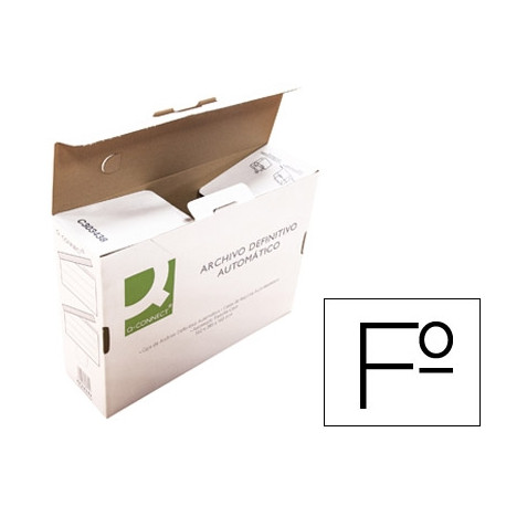 CAJA ARCHIVO DEFINITIVO Q-CONNECT FOLIO CARTON RECICLADO CIERRE CON LENGUETA 255X360X100 MM