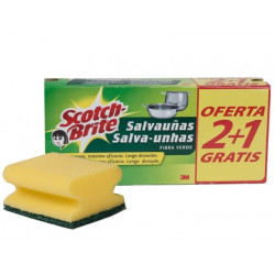 ESTROPAJO SALVAU?AS SCOTCH BRITE FIBRA VERDE PAQUETE 3X2