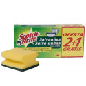 ESTROPAJO SALVAU?AS SCOTCH BRITE FIBRA VERDE PAQUETE 3X2