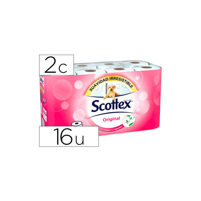 PAPEL HIGIENICO SCOTTEX 2 CAPA S ORIGINAL PAQUETE 16 ROLLOS