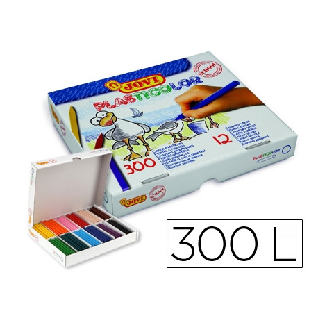 LAPICES CERA JOVI PLASTICOLOR CAJA DE 300 UNIDADES 25 COLORES SURTIDOS