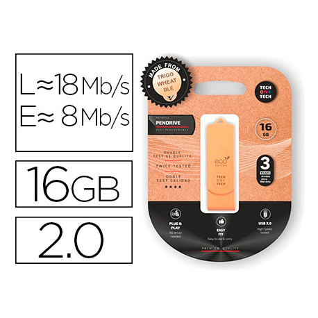 MEMORIA USB TECH ONE TECH ECOTECH BIODEGRADABLE 16 GB USB 2.0