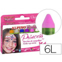 BARRA MAQUILLAJE ALPINO ESTUCHE DE MAQUILLAJE PRINCESS 6 COLORES SURTIDOS