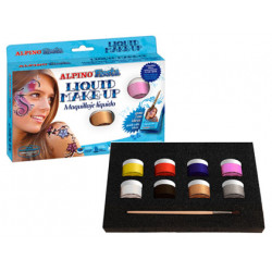 MAQUILLAJE LIQUIDO SET DE 8 COLORES SURTIDOS MAS PINCEL