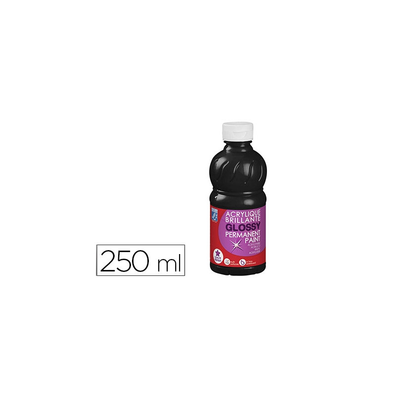 PINTURA ACRILICA L&B BRILLO NEGRO BOTE DE 250 ML