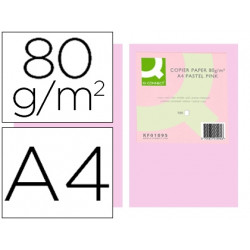 PAPEL COLOR Q-CONNECT DIN A4 80 GR ROSA PAQUETE DE 500 HOJAS