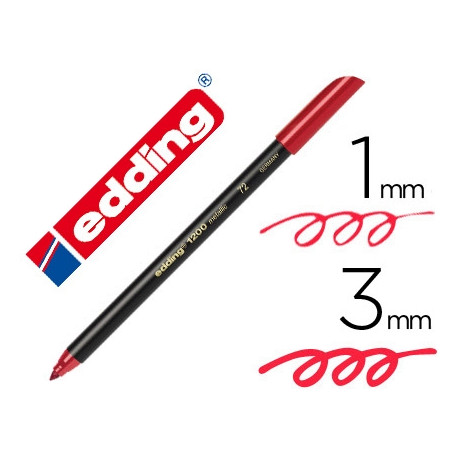 ROTULADOR EDDING PUNTA FIBRA 1200 ROJO METALIZADO N 72 PUNTA REDONDA 1-3 MM