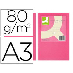 PAPEL COLOR Q-CONNECT DIN A3 80GR ROSA INTENSO PAQUETE DE 500 HOJAS