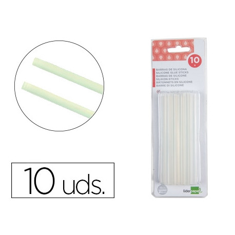 BARRA TERMOFUSIBLE LIDERPAPEL DE 7 MM DE DIAMETRO X 100 MM DE ALTO BLISTER DE 12 UNIDADES