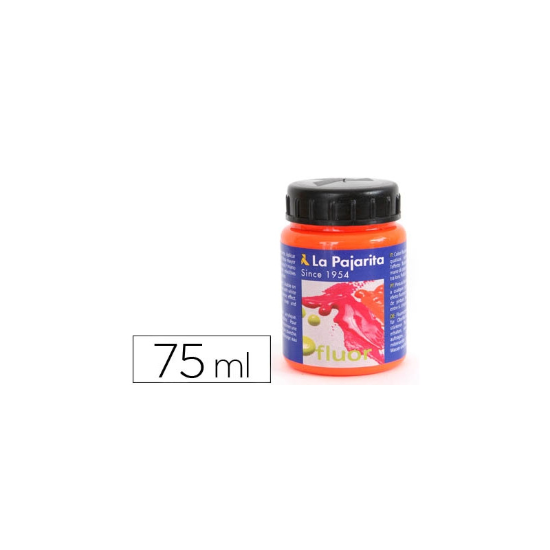 PINTURA ACRILICA LA PAJARITA F-02 NARANJA FLUORESCENTE 75ML