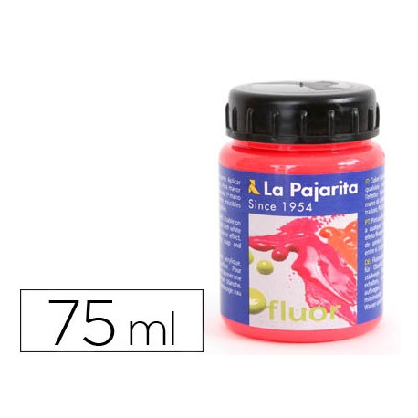 PINTURA ACRILICA LA PAJARITA F-03 ROJO AMAPOLA FLUORESCENTE 75ML