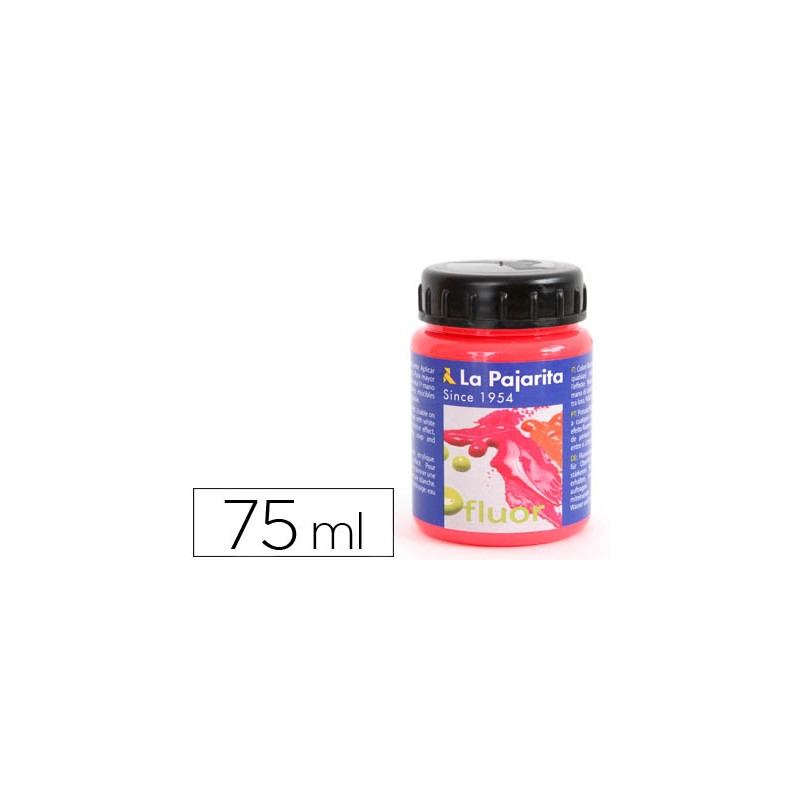 PINTURA ACRILICA LA PAJARITA F-03 ROJO AMAPOLA FLUORESCENTE 75ML