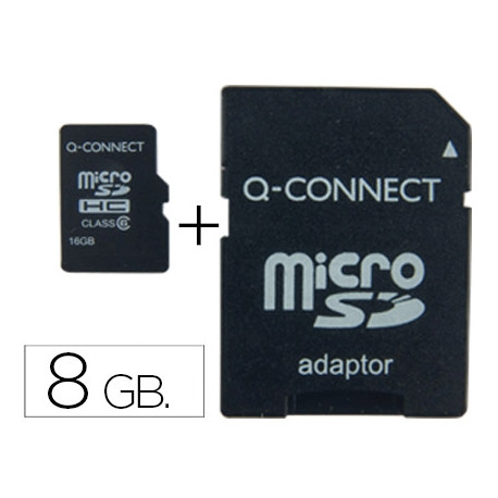 MEMORIA SD MICRO Q-CONNECT FLASH 8 GB CLASE 4 CON ADAPTADOR