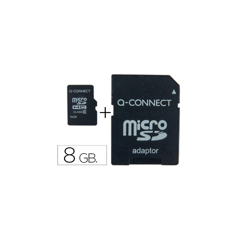 MEMORIA SD MICRO Q-CONNECT FLASH 8 GB CLASE 4 CON ADAPTADOR