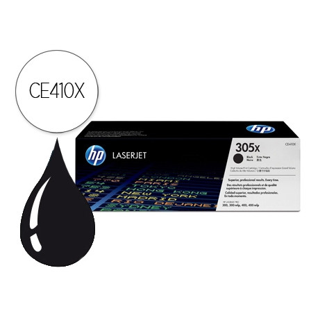 TONER HP 305X LASERJET PRO 300/ 400 CE410X NEGRO 4000 PAG