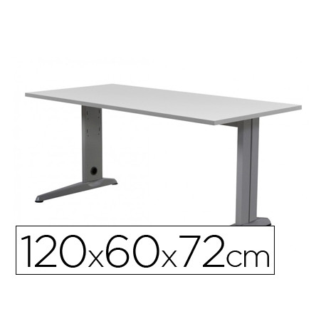 MESA DE OFICINA ROCADA METAL 2000AC02 ALUMINIO /GRIS 120X60 CM