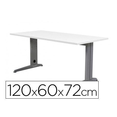 MESA DE OFICINA ROCADA METAL 2000AC04 ALUMINIO /BLANCO 120X60 CM