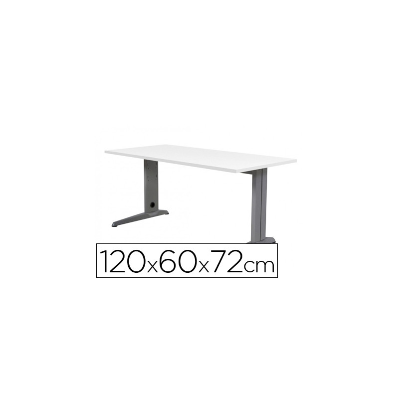 MESA DE OFICINA ROCADA METAL 2000AC04 ALUMINIO /BLANCO 120X60 CM