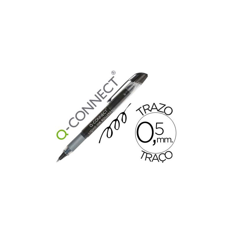 ROTULADOR Q-CONNECT ROLLER BALL NEGRO 0,5 MM