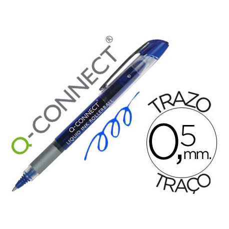 ROTULADOR Q-CONNECT ROLLER BALL AZUL 0,5 MM