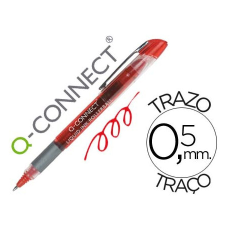 ROTULADOR Q-CONNECT ROLLER BALL ROJO 0,5 MM