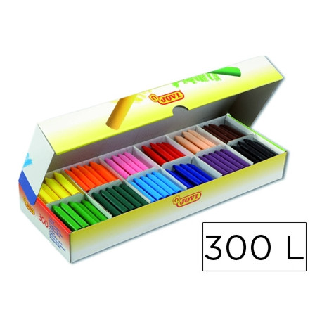 LAPICES CERA JOVICOLOR TRIWAX CAJA DE 300 UNIDADES 12 COLORES SURTIDOS