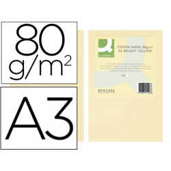 PAPEL COLOR Q-CONNECT DIN A3 80GR CREMA PAQUETE DE 500 HOJAS