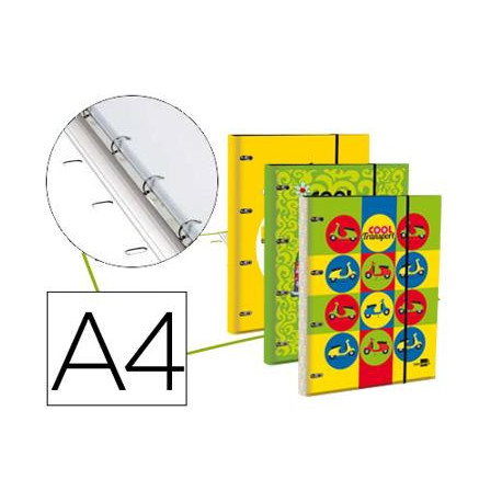 CARPETA LIDERPAPEL DINA4 FORRA DA CON RECAMBIO 120H 70GR 5MM 4 AN REDONDAS 20MM CIERRE GOMAFANTASIA 