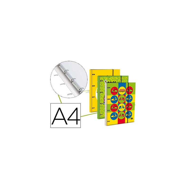 CARPETA LIDERPAPEL DINA4 FORRA DA CON RECAMBIO 120H 70GR 5MM 4 AN REDONDAS 20MM CIERRE GOMAFANTASIA 