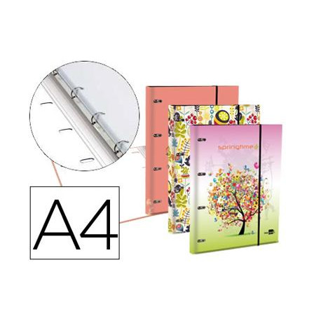 CARPETA LIDERPAPEL DINA4 FORRA DA CON RECAMBIO 120H 70GR 5MM 4 AN.REDONDAS 20MM CIERRE GOMAFANTASIA 