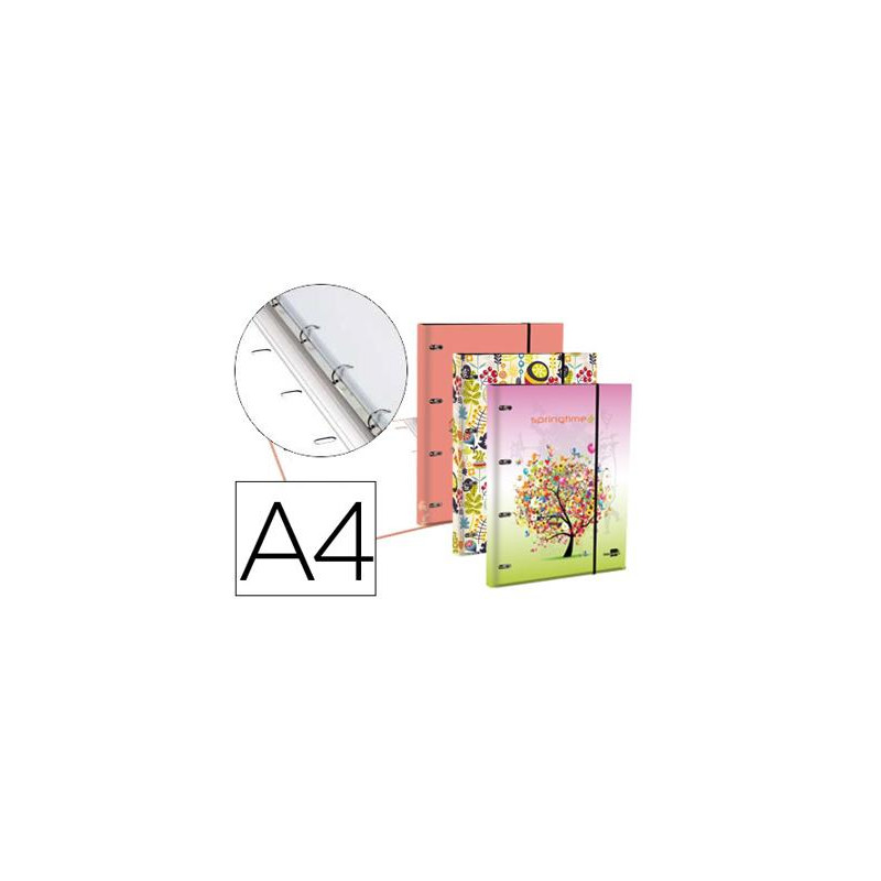 CARPETA LIDERPAPEL DINA4 FORRA DA CON RECAMBIO 120H 70GR 5MM 4 AN.REDONDAS 20MM CIERRE GOMAFANTASIA 