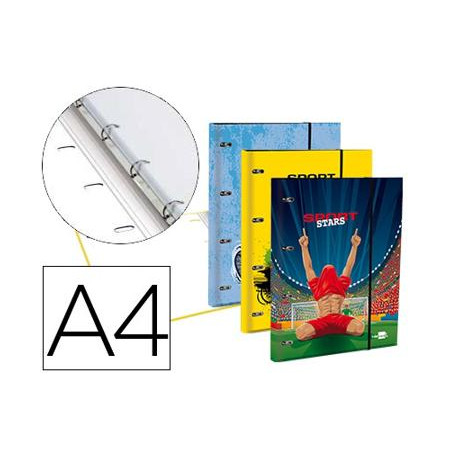 CARPETA LIDERPAPEL DINA4 FORRA DA CON RECAMBIO 120H 70GR 5MM 4 AN REDONDAS 20MM CIERRE GOMAFANTASIA 