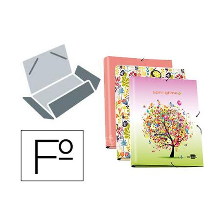 CARPETA LIDERPAPEL GOMAS SOLAPAS FOLIO TRES SOLAPAS FANTASIA SPRING TIME