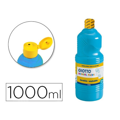 TEMPERA LIQUIDA GIOTTO ESCOLAR LAVABLE 1000 ML AZUL CYAN